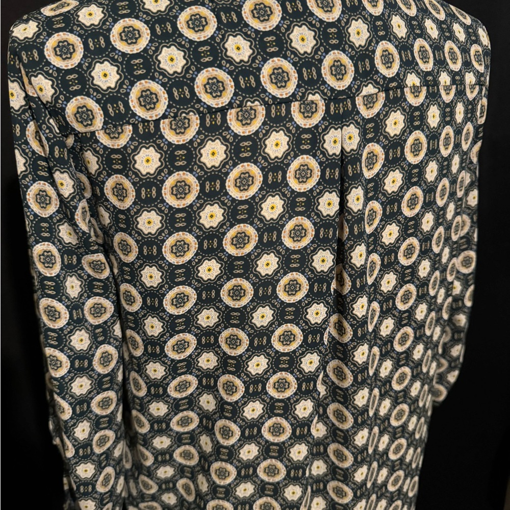 Alice Blue for Stitch Fix Forest Green Medallion Mandala print hi low blouse - Picture 2 of 6